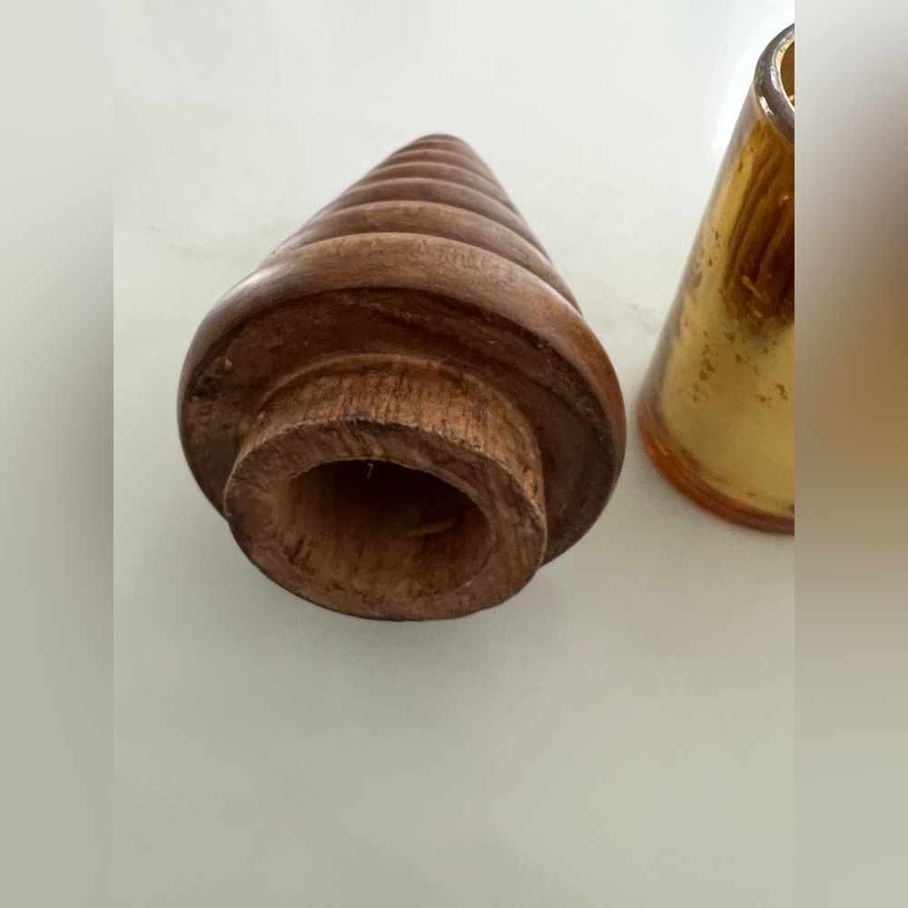 Vintage Wellesley Manor Wood Tree Candle Hand crafted 10.25" H Reusable - Picture 5 of 7
